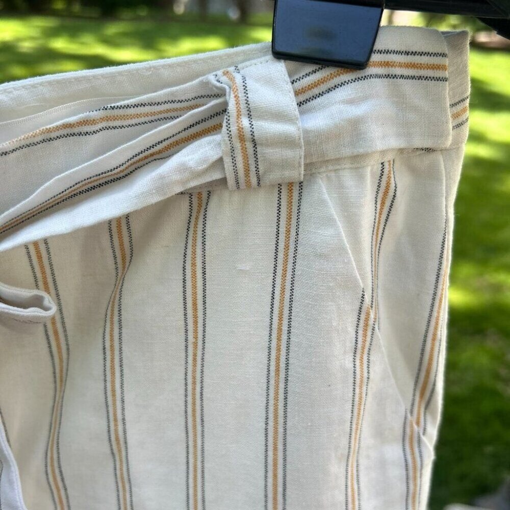 NWOT J.O.A  Linen Blend Wide-Leg Striped Culottes L - Picture 10 of 13